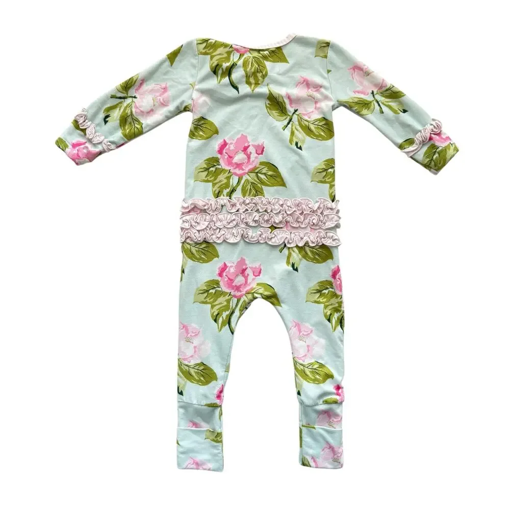 Sweet Honey Floral Fleece Layette Sleeper Size 2T